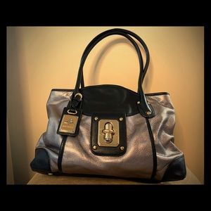 B. Makowsky Silver and Black Shoulder Bag